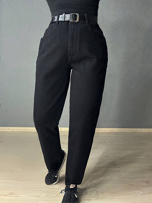 Джинси жіночі Ladyn 0199 MOM банани великі розміри батал чорні, чорний, З8, 38, 110 см, 135 см Київ - фото 10