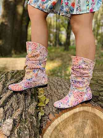 Nivelle Напівчоботи жіночі NIVELLE комбінований натуральна шкіра висота 24см обхват 34-36см роз Коломия