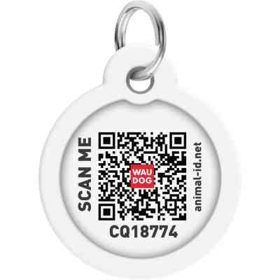 Адресник для животных WAUDOG Smart ID с QR паспортом "Пицца", круг 30 мм (230-4038) Винница