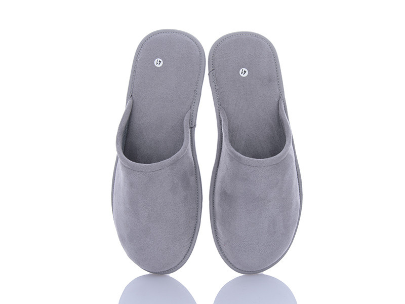 Тапочки мужские серые закрытый носок замш на трикотаже 42 Одесса - изображение 1