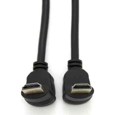 Кабель мультимедійний HDMI M to HDMI M 1.0m V1.4 90° corner black Merlion (YT-HDMI-1.0m/90°-90°) Вінниця