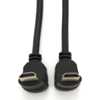 Кабель мультимедійний HDMI M to HDMI M 1.0m V1.4 90° corner black Merlion (YT-HDMI-1.0m/90°-90°) Вінниця - фото 3