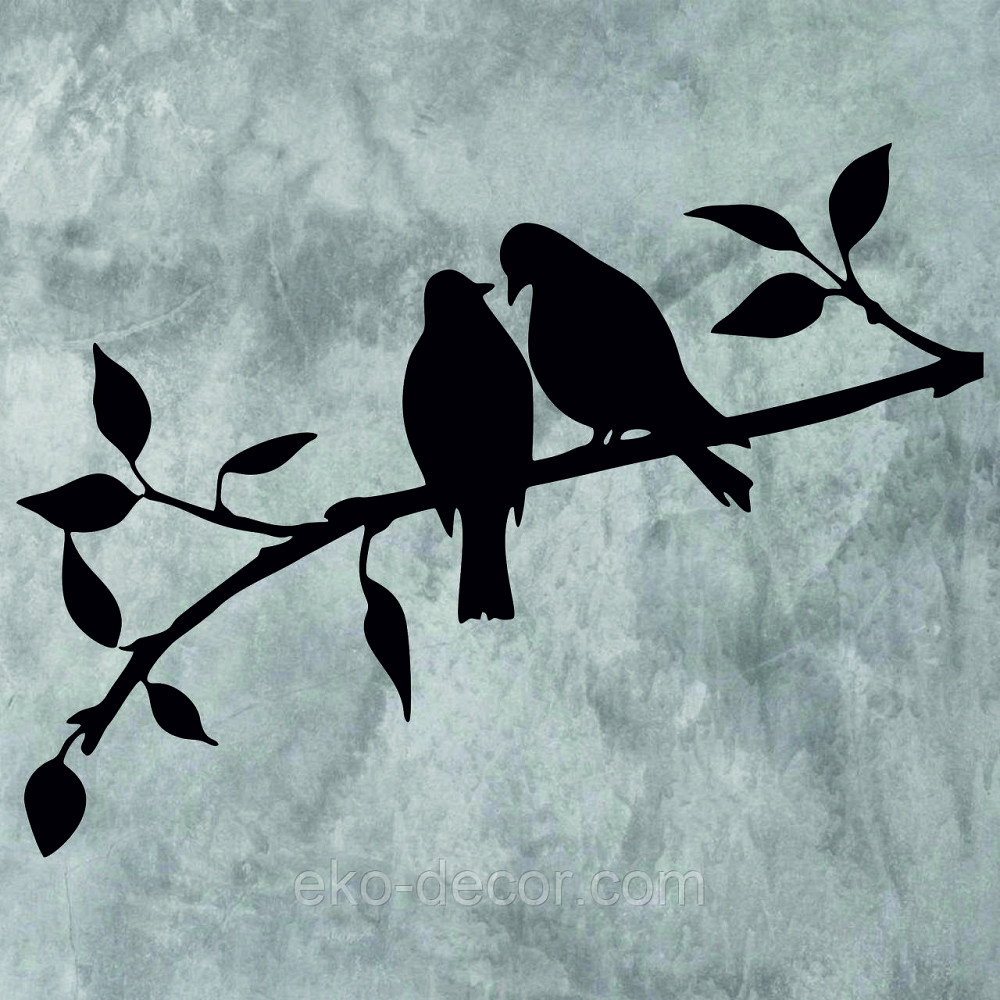 Декоративное настенное Панно «Две птички», Декор на стену 110*32 см, Черный Киев - изображение 5