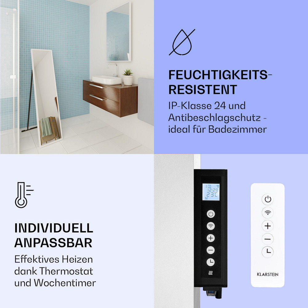 Интеллектуальный инфракрасный обогреватель La Palma 900 40x160 см 900 Вт зеркальное основание 900 Вт (40 x 160 Ровно - изображение 7