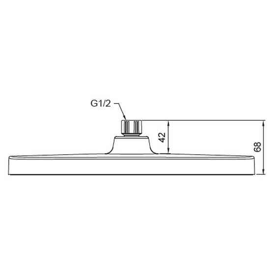 Лейка для душа потолочная Koer KP-0402-07-OH 310x200мм (KR4990) Киев