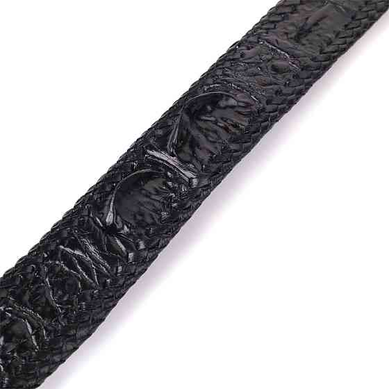 Ремень-автомат CROCODILE LEATHER 18010 из натуральной кожи крокодила Черный Киев