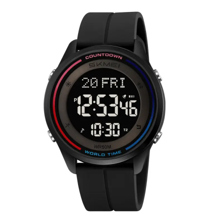 Годинник чоловічий наручний спортивний Skmei 2412 силіконовий з магнітною застібкою (Чорний) Київ