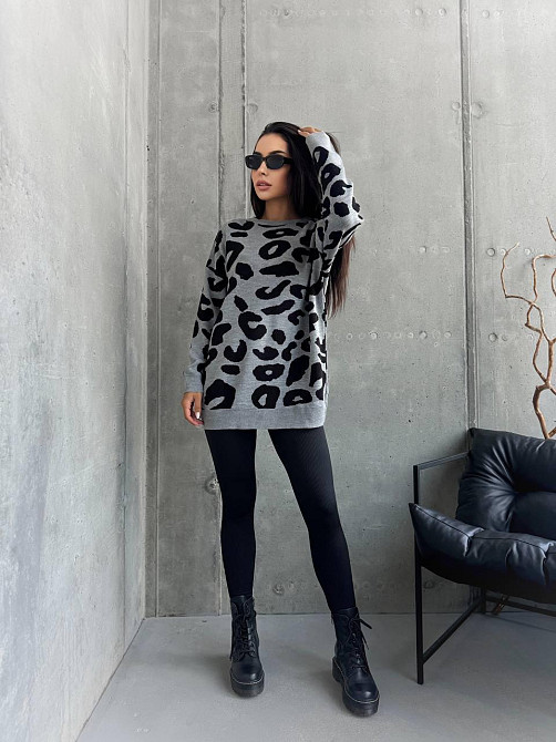 Жіночий принтований затишний оверсайз светр в'язка Одеса - фото 8