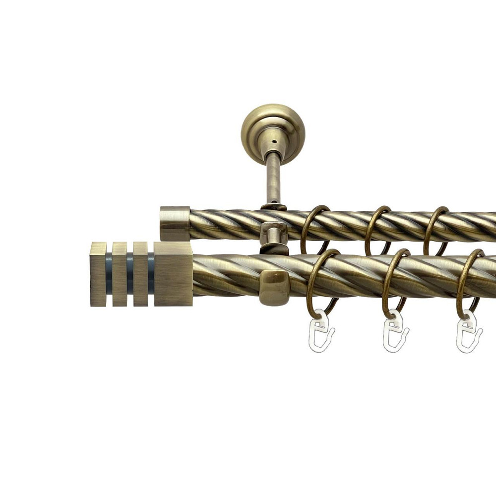 Карниз Orvit Акорда металевий дворядний відкритий скручена труба кільце металеве Антик 25\19 мм 200 см (00-00025753) Львів - фото 1
