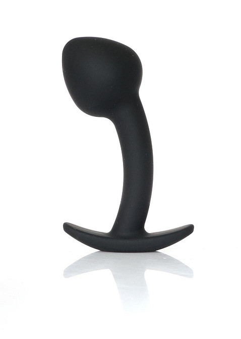 Анальна пробка - Silicone Black Curved Plug L Sex Aura Київ - фото 1
