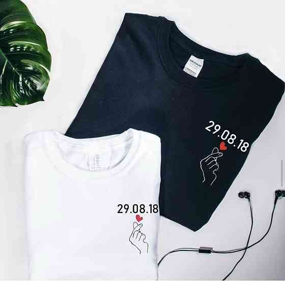 Парні футболки для хлопця та дівчини з датами Вашої річниці Чернівці
