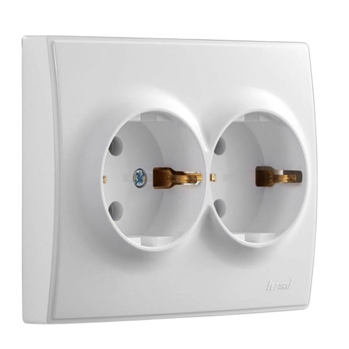 LESYA білий Розетка внутрішня 2-а із заземленням Лезард Житомир