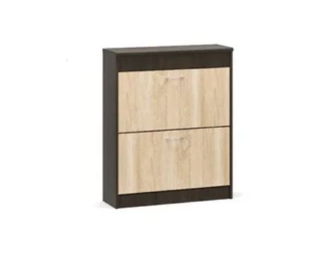 Тумба для обуви 800 2-х дверная Дуб Самоа + Венге Львов - изображение 2