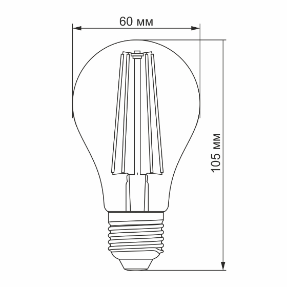 Лампа A60 8W E27 1200К 220V Filament LED Videx Житомир - изображение 4
