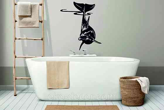 Декоративное настенное Панно «Дельфин» Декор на стену 110*94 см, Черный Киев