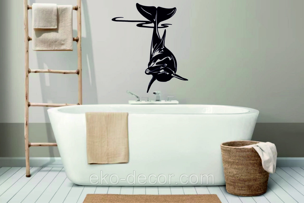 Декоративное настенное Панно «Дельфин» Декор на стену 110*94 см, Черный Киев - изображение 2