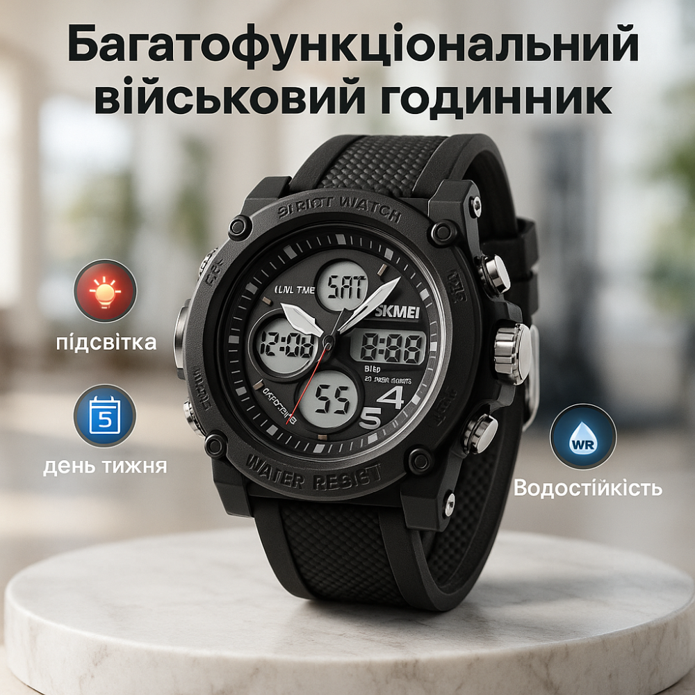 Спортивние наручные часы SKMEI 2065BKWT, Водонепроницаемое часы Водонепроницаемые для рыбалки QM-41 Львов - изображение 20