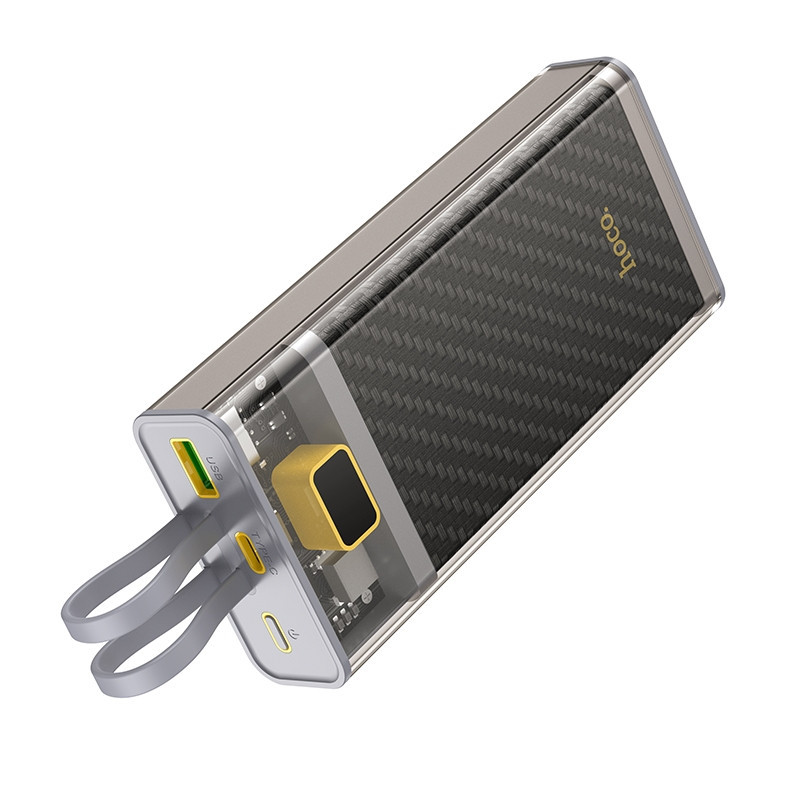 Зовнішній акумулятор HOCO J104A Discovery edition 22.5W fully compatible power bank with cable(20000mAh) Gray Київ - фото 4