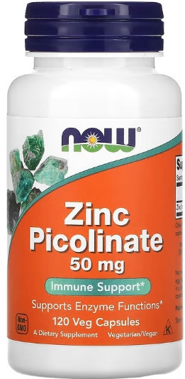 Цинк піколінат NOW Zinc Picolinate 50mg 120 vcaps Київ - фото 1