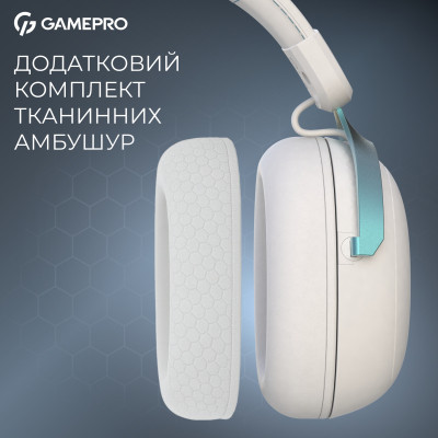 Навушники GamePro Asgard Freya Pro Wireless White/Blue (HSW201WB) Вінниця - фото 6