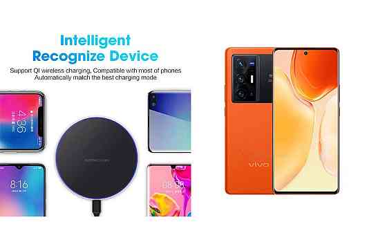 Бездротовий зарядний пристрій Copper до 30W для Realme GT5 Pro, realme GT7 Pro, USB-C, LED Київ