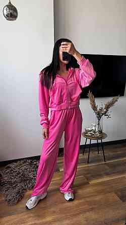 Женский плюшевый прогулочный костюм тройка: кофта топ и штаны велюр Барби, 44/46 Одесса