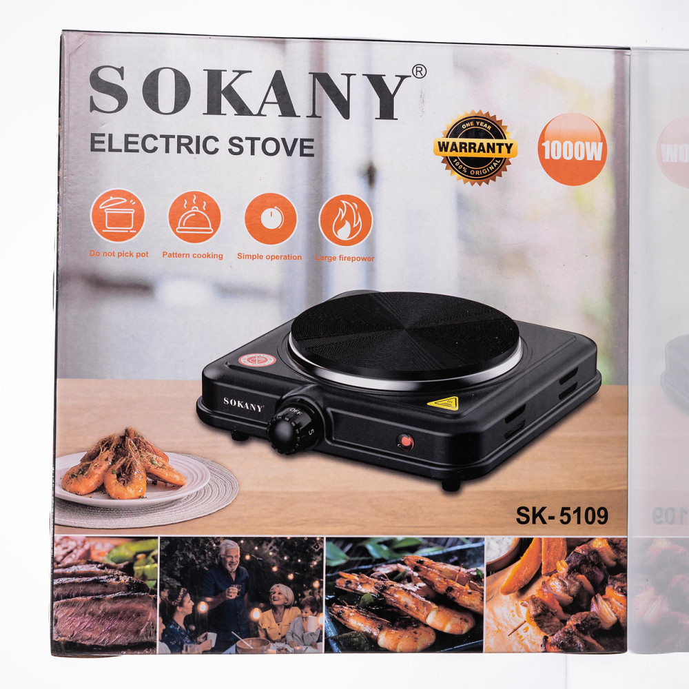 Sokany Настільна електрична плита SOKANY SK-5109 на одну конфорку 1000Вт Чорна Коломия - фото 7