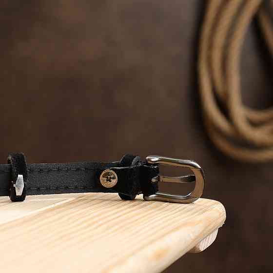 Стильний замшевий ремінь для жінок Чорний (Vintage) Київ