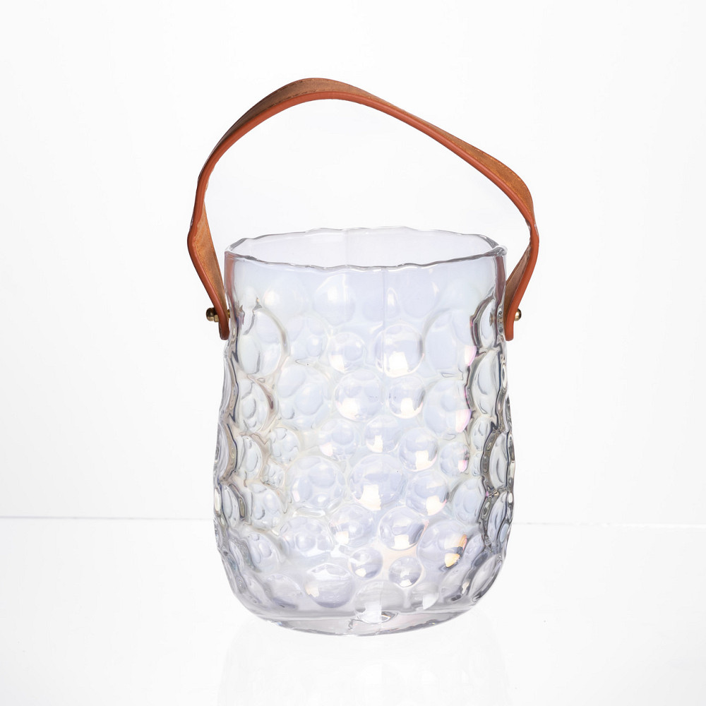 Ваза сумочка з ручкою 13×9.5×18 (см) декоративна скляна ваза для квітів 1.2 (л) Прозорий HP-19-153-6 Київ - фото 1