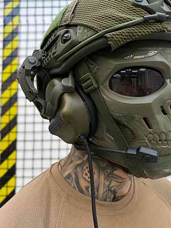 Тактичний комплект шолом Fast Helmet + кавер + активні навушники М32 + кріплення на шолом Київ