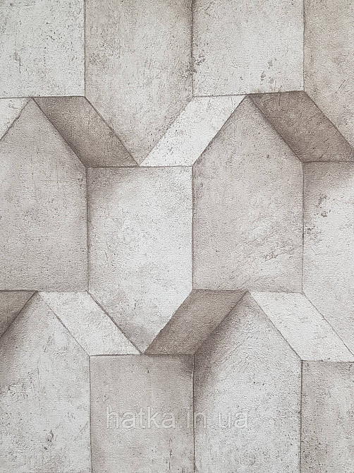 Обои виниловые на флизелине AS creation The Bos 0.53х10 геометрия фигуры структурные бежевые серые 3д Киев - изображение 2