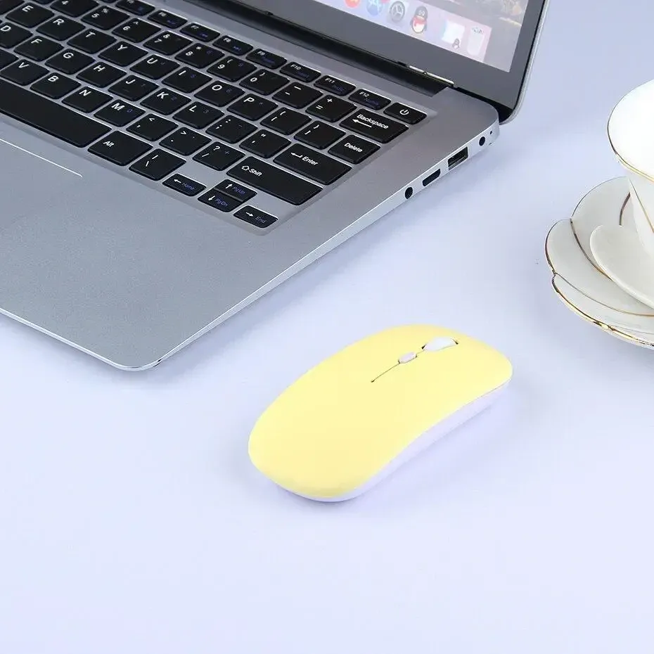 Мышка бесшумная компьютерная Bluetooth  Macarone Lite  Желтая Запорожье - изображение 3