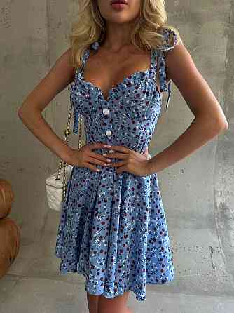 Жіночий романтичний мінікомбінезон у квітковий принт супер софт Блакитний, 46/48 Одеса