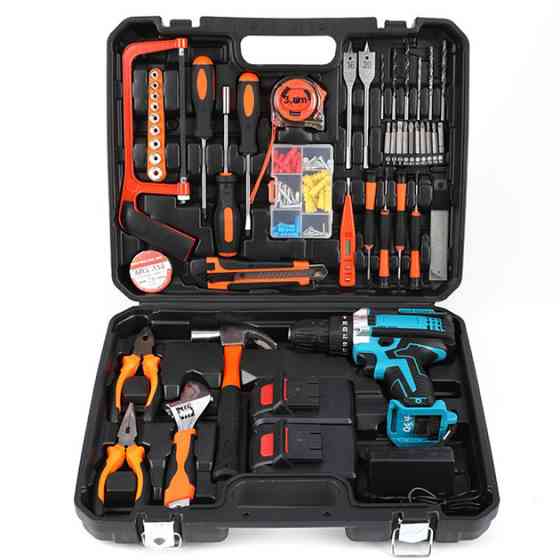 Аккумуляторный шуруповерт с набором инструментов + 2 аккумулятора, ударный шуруповёрт + кейс HT-48 Львов