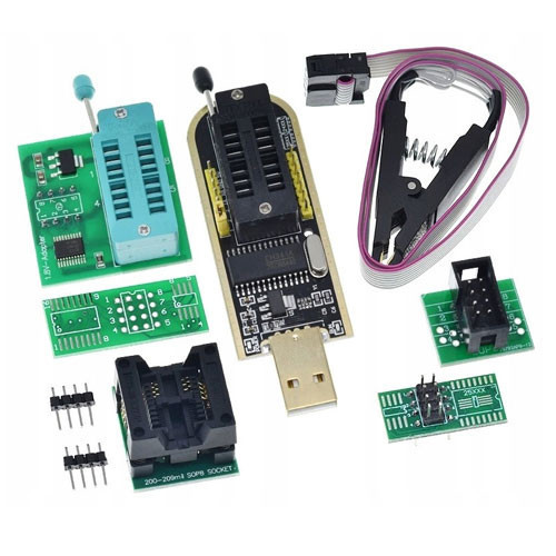 USB міні програматор CH341A 24/25 EEPROM Flash із кліпсою та набором адаптерів для прошивки мікросхем Київ - фото 1