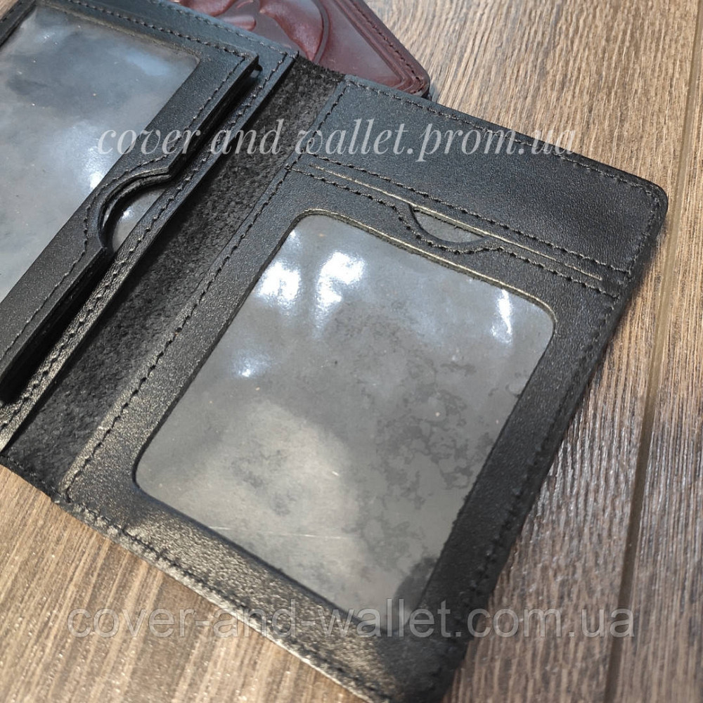 Чорна шкіряна обкладинка для документів мисливця Киев - изображение 4