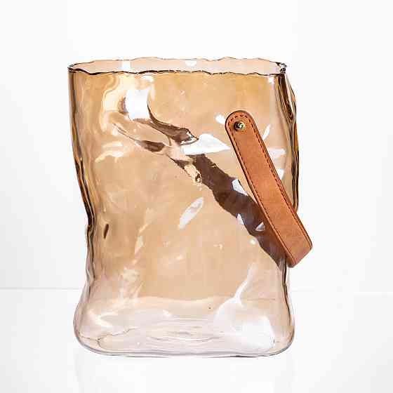 Yiwu Подарункова скляна ваза сумочка з ручкою 18×9×25 (см) декоративна ваза 2.8 (л) для квітів Коломыя