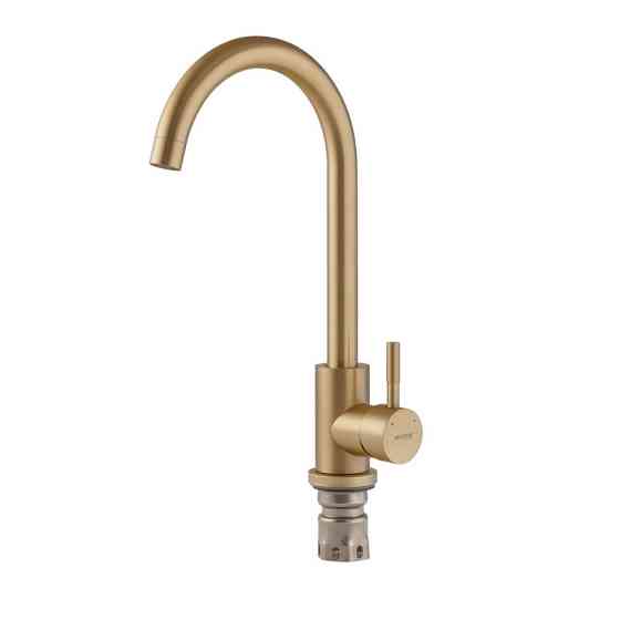 Змішувач для кухні Mixxus SUS-011 Brushed Gold з нержавіючої сталі SUS304 (Колір матове золото) (MI8435)   ( 20504 ) Харків