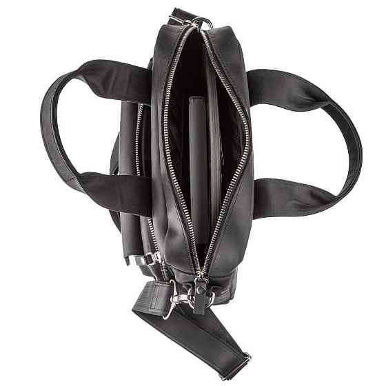 Чоловіча сумка вертикальна під А4 матова Чорна (SHVIGEL) Київ