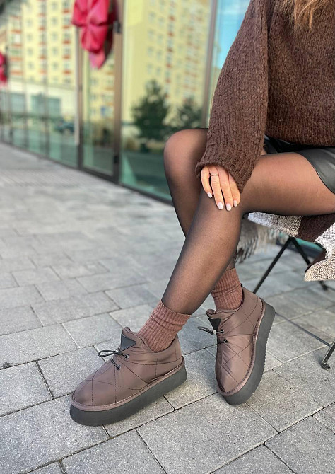 ITTS Угги жіночі ITTS шоколадні плащівка з натуральним мехом висота подошви 4/5 см розмір 38 41 Коломия - фото 5