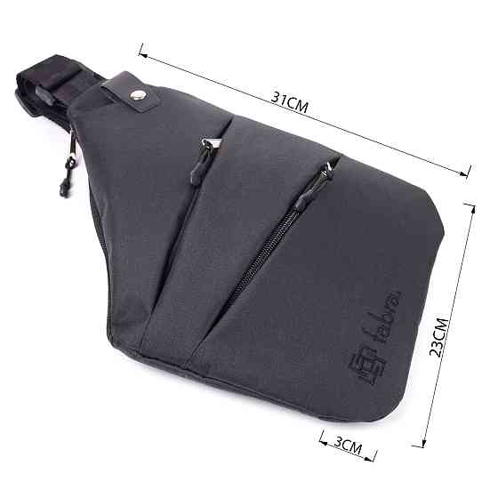 Стильна повсякденна слінг-сумка з якісного поліестеру FABRA 22586 Чорний Київ