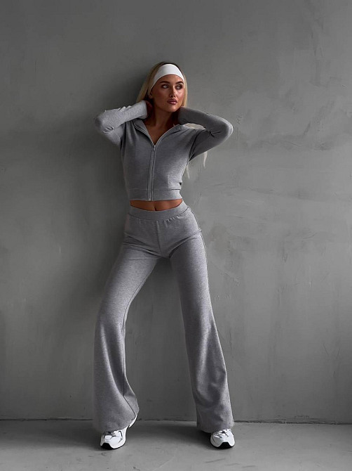 Стильный женский костюм из эластичного трикотажа двунитка. Меланж, 42/44 Одесса - изображение 3