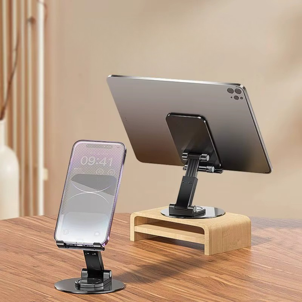 Подставка-держатель настольная для телефона или планшета, холдер для сматрфона,складная, с поворотом на 360 черная Каменец-Подольский - изображение 6