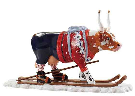Коллекционная статуэтка корова Ski Cow - aka Loypelin Lauslam Ровно