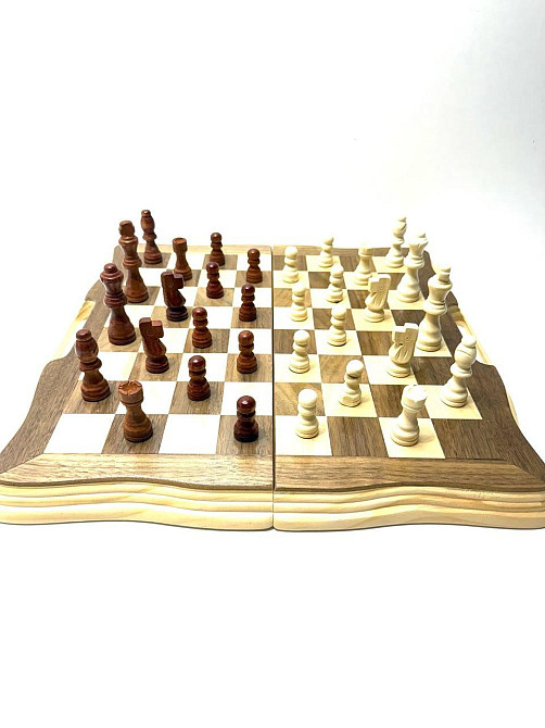 Шахи набір 3 в 1 нарди шашки дерев'яна дошка (TD202325) Чернигов - изображение 1