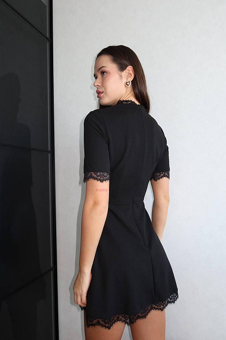 Женское романтическое мини платье креп дайвинг + кружево 46/48 Одесса - изображение 5