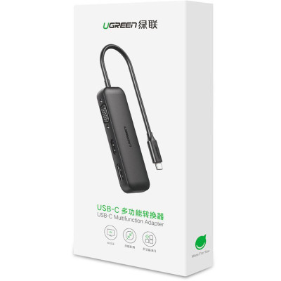 Перехідник USB2.0 Type-C to VGA V1.2/HDMI V2.0b/DP V1.2a CM260 black Ugreen (60568) Вінниця - фото 7