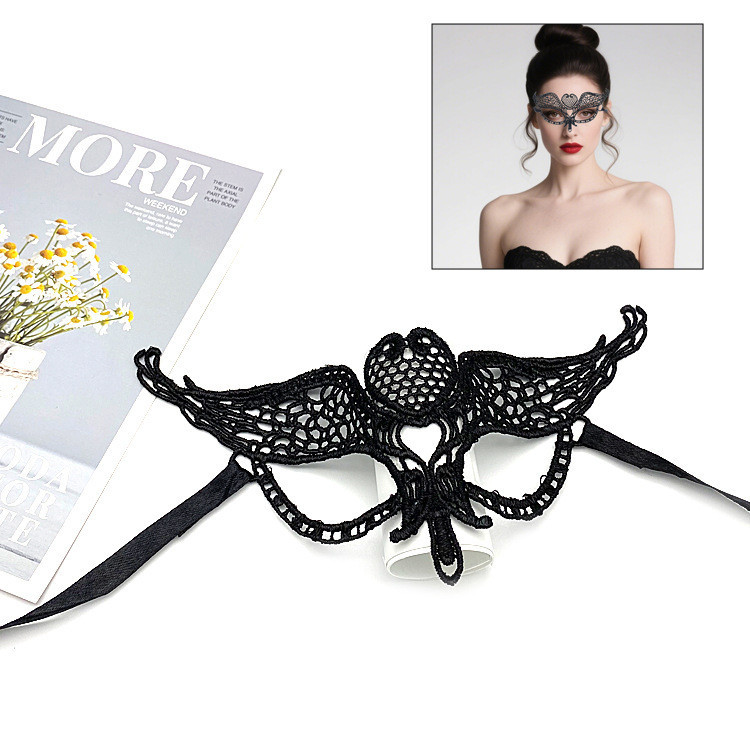 Маска карнавал із мережива one size чорний Київ - фото 2