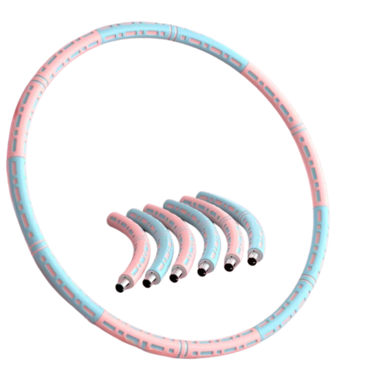 Обруч масажний для занятий фитнесом диаметр 94 см,цвет розово-голубой Каменец-Подольский