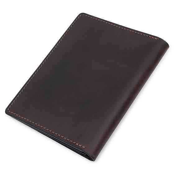 Шкіряна вінтажна обкладинка для документів Коричневий (GRANDE PELLE) Київ